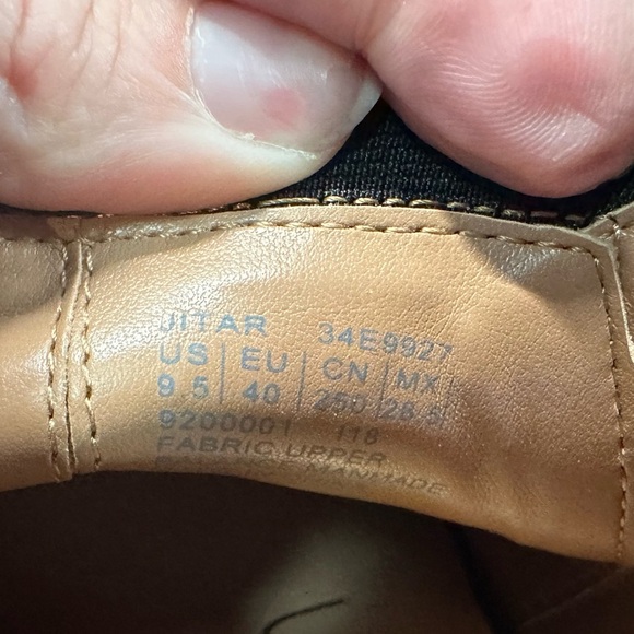 Calvin Klein Black Suede Gold Zip Jitar Leather High Heel Ankle Booties Size 9.5 - Picture 8 of 11